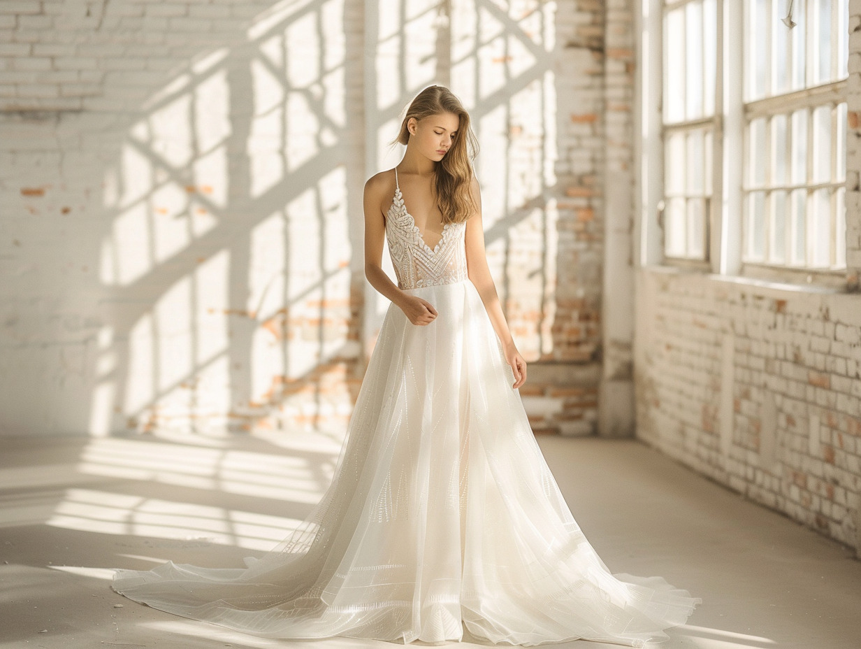 robe de mariée asymétrique