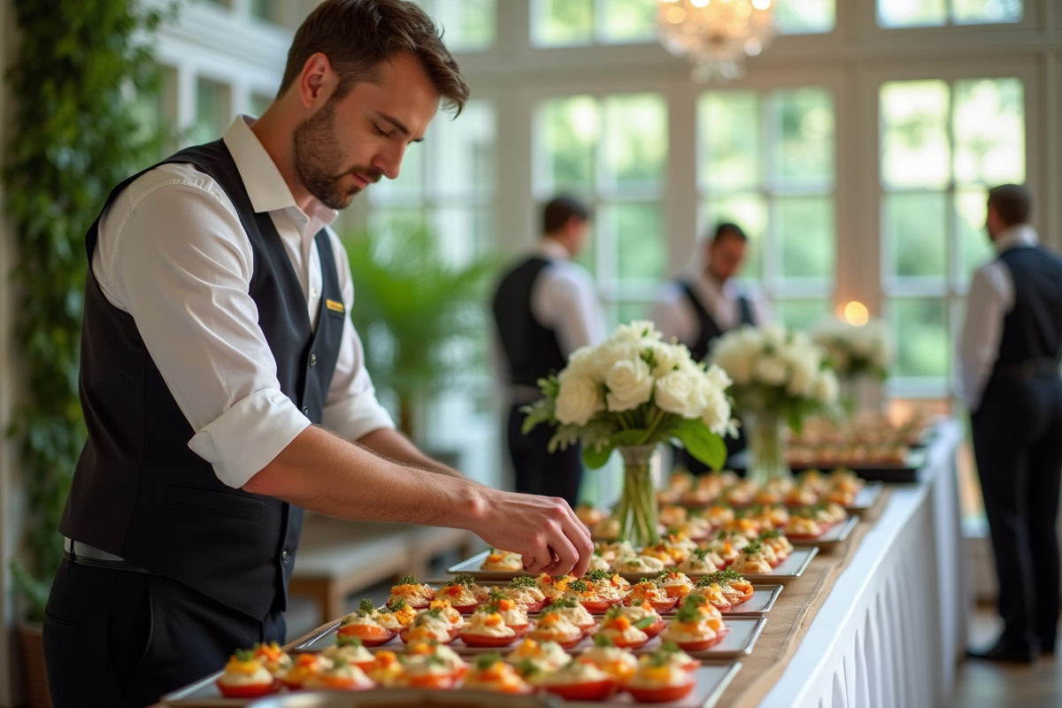 Cuisinier préparant des hors-d