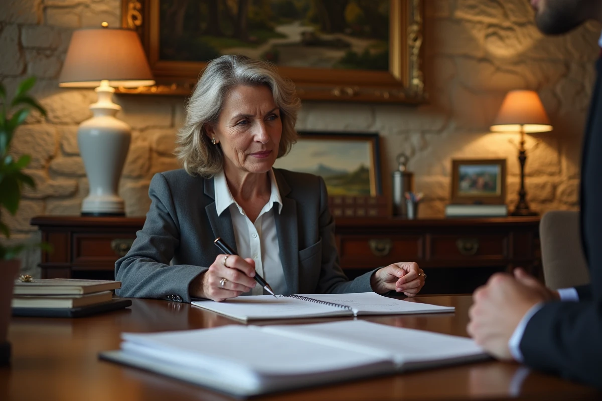 Femme planifiant mariage dans un bureau de chateau en gironde
