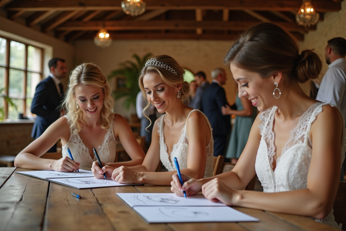 Femmes écrivant dans un livre d